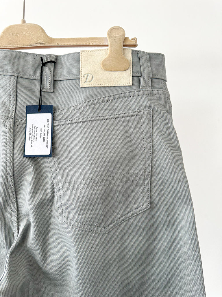 Drake's Bedford Cord 5 Pocket Trousers In Stone Blue - House Of Huntington