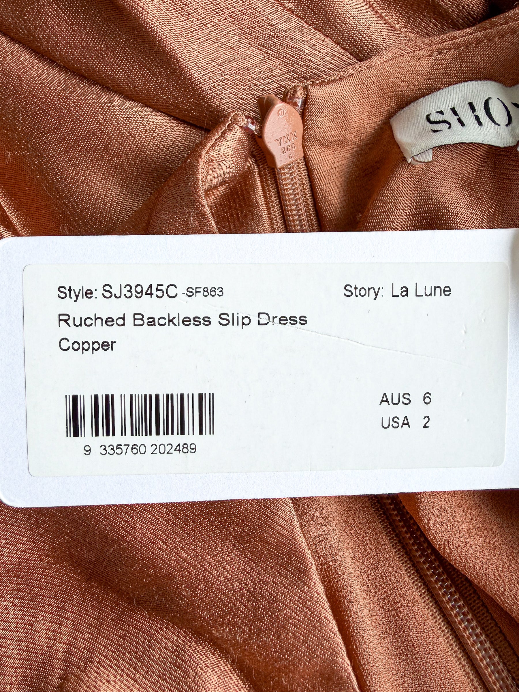 Robe fourreau dos nu froncé La Lune Shona Joy