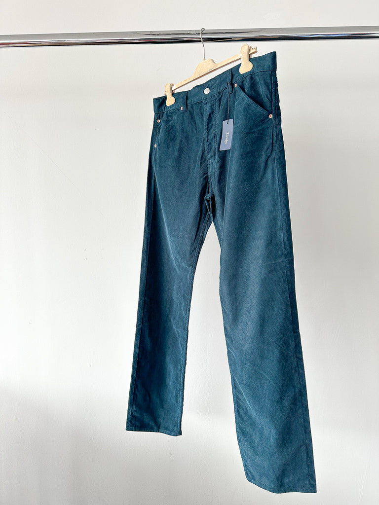 Drake's Cord Selvedge Trousers In Teal - House Of Huntington