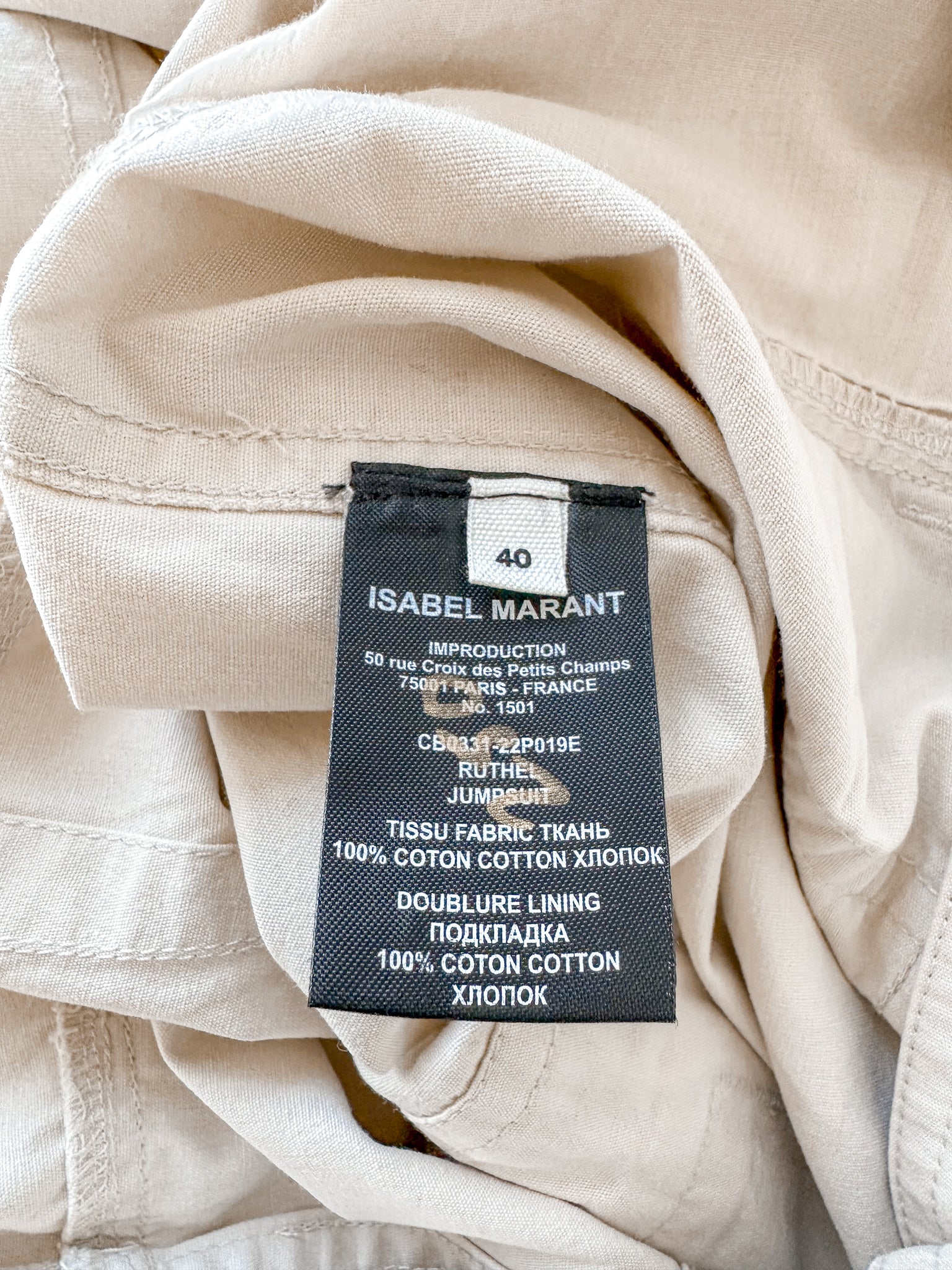 Combinaison ceinturée ivoire crème Ruthel d'Isabel Marant Étoile