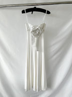 Magda Butrym Rose White Sweetheart Midi Dress