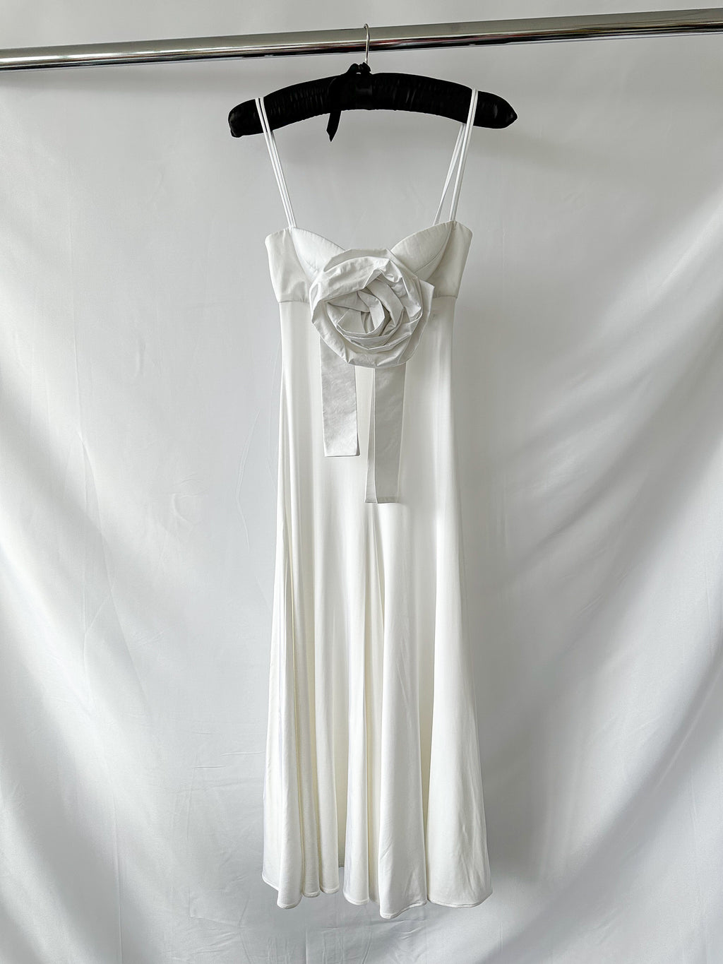 Magda Butrym Rose White Sweetheart Midi Dress