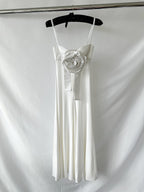 Magda Butrym Rose White Sweetheart Midi Dress