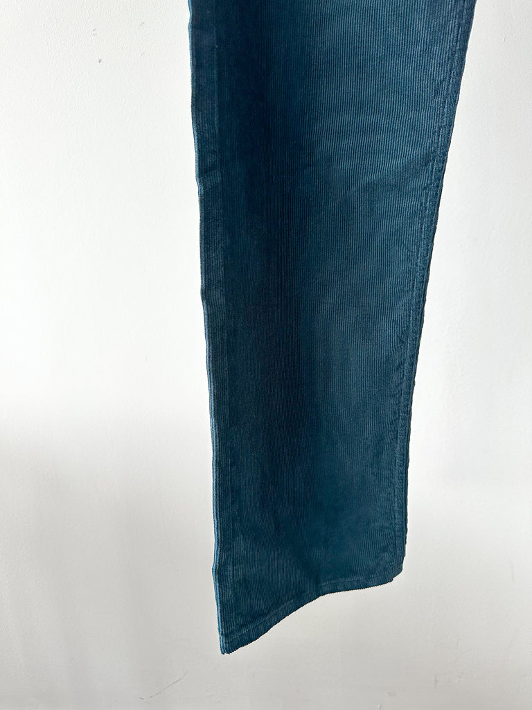 Drake's Cord Selvedge Trousers In Teal - House Of Huntington