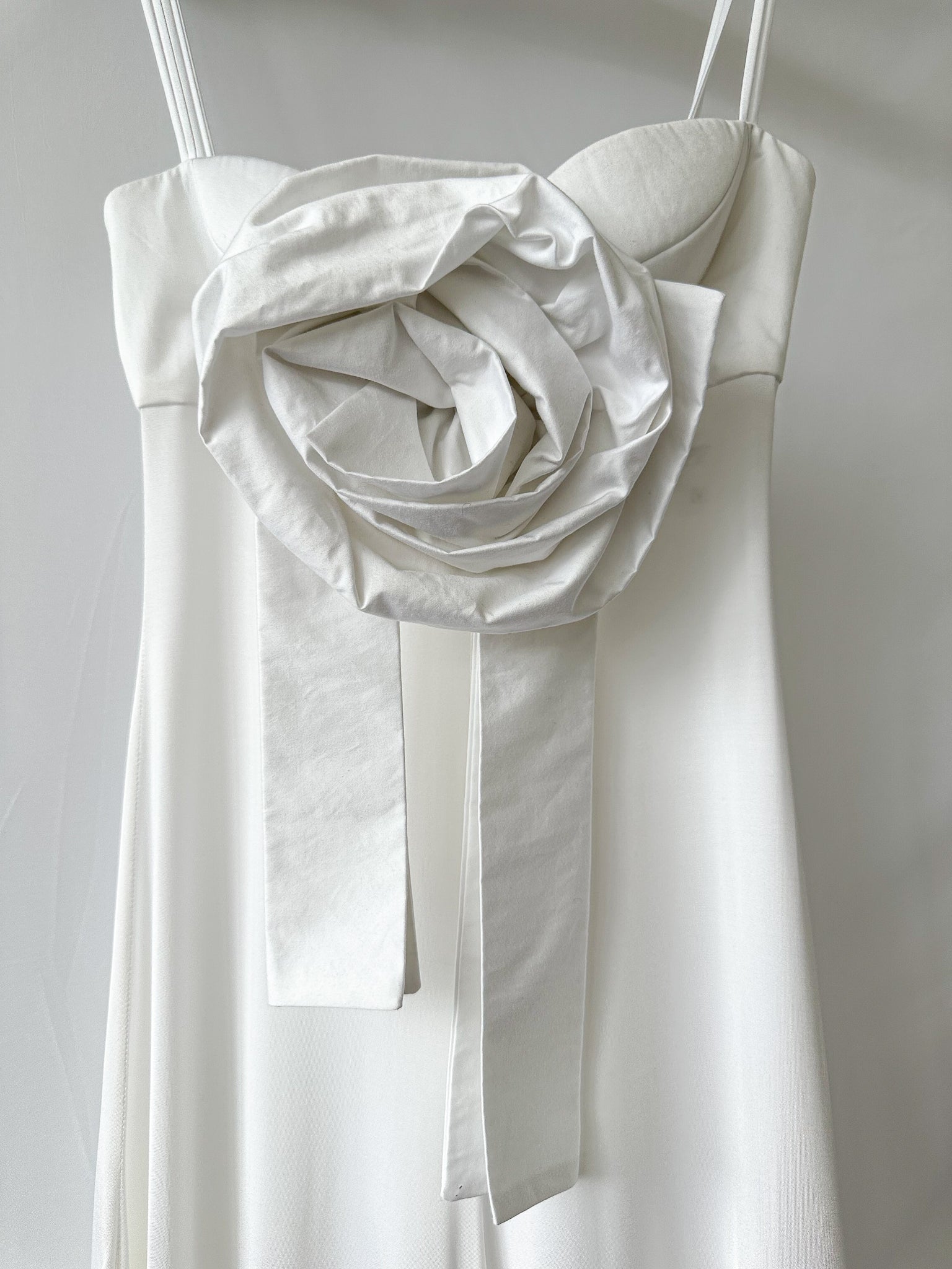 Magda Butrym Rose White Sweetheart Midi Dress