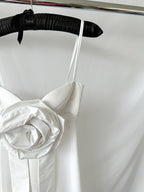 Magda Butrym Rose White Sweetheart Midi Dress