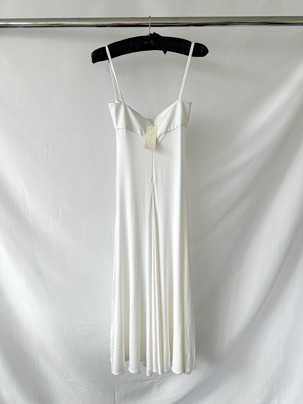 Magda Butrym Rose White Sweetheart Midi Dress