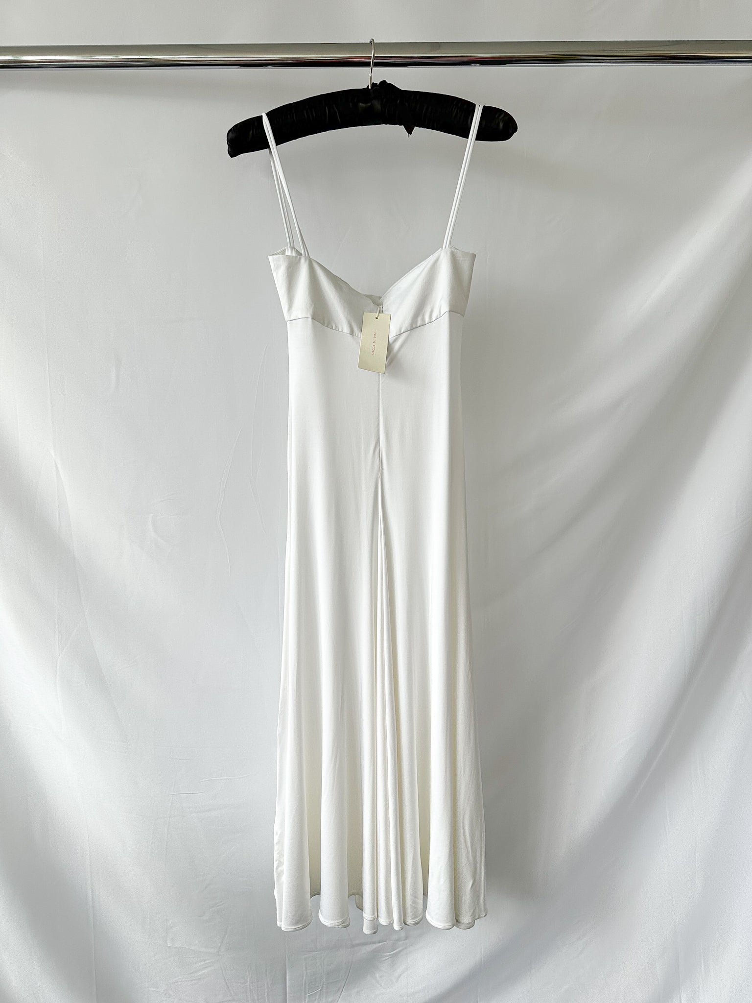 Magda Butrym Rose White Sweetheart Midi Dress