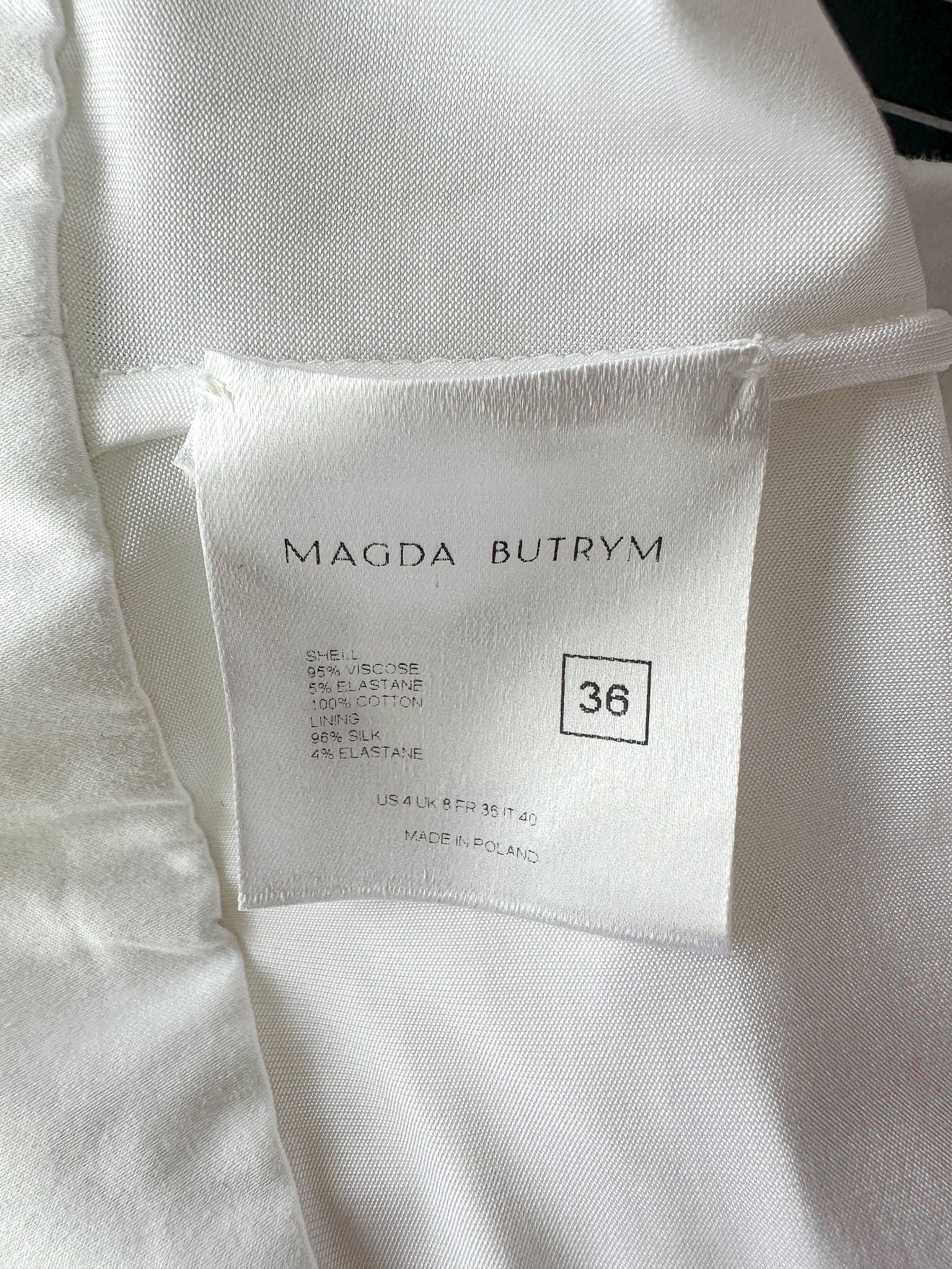 Magda Butrym Rose White Sweetheart Midi Dress