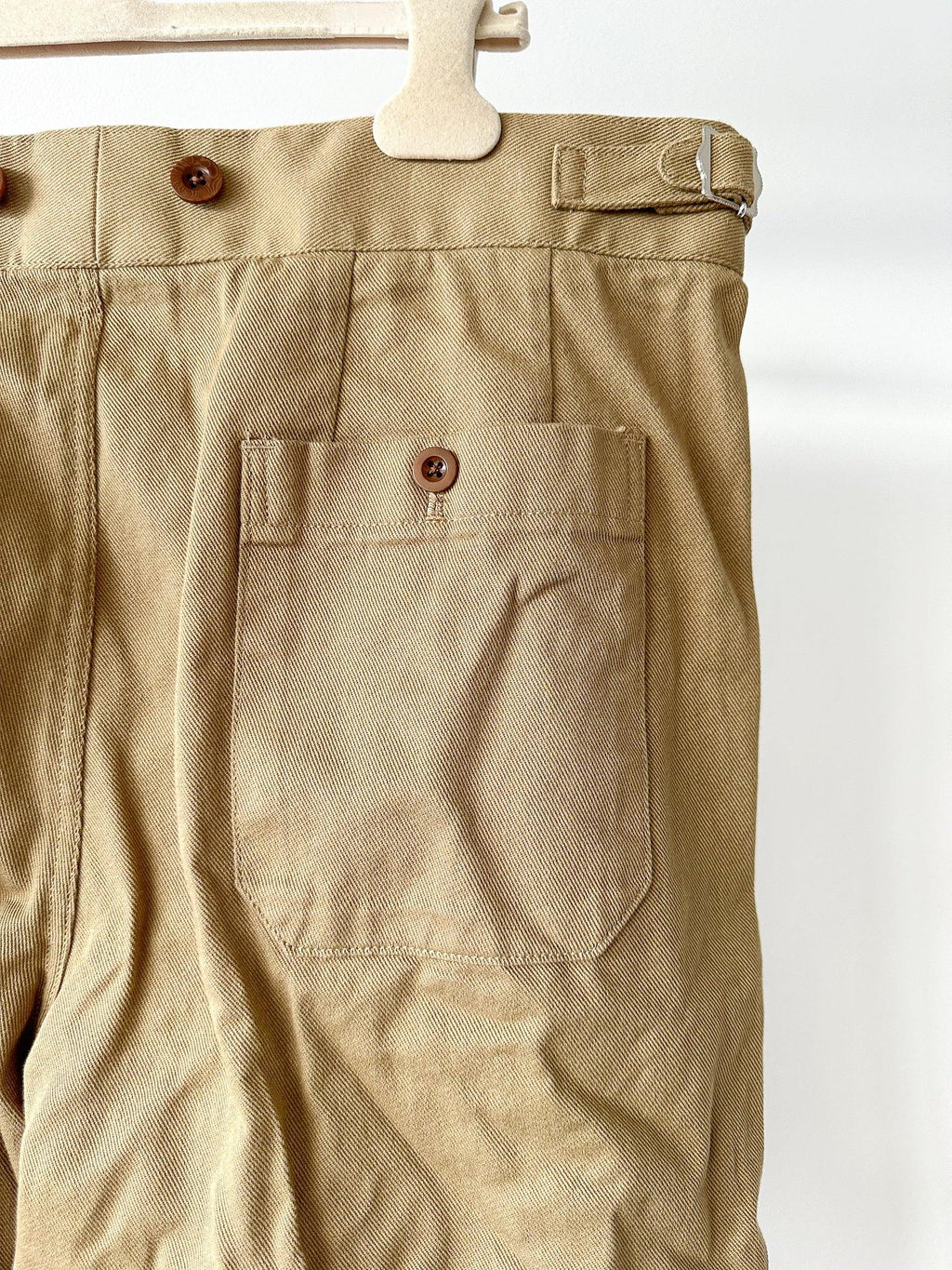 Adjustable Costume Japan Cotton Canvas Beige Trousers - House Of Huntington