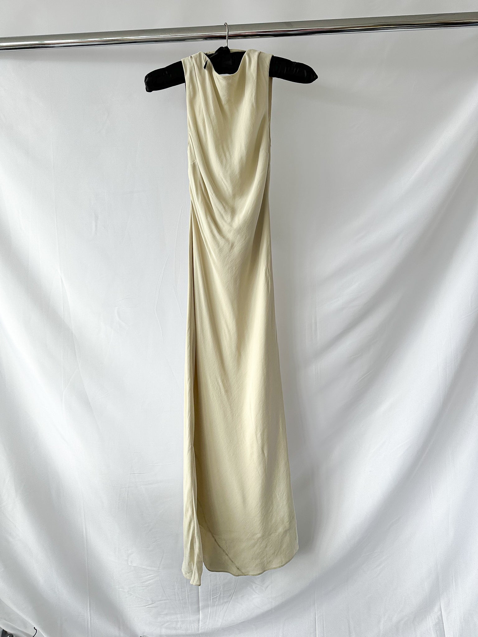 St Agni Dove Ivory Draped Cowl Dress