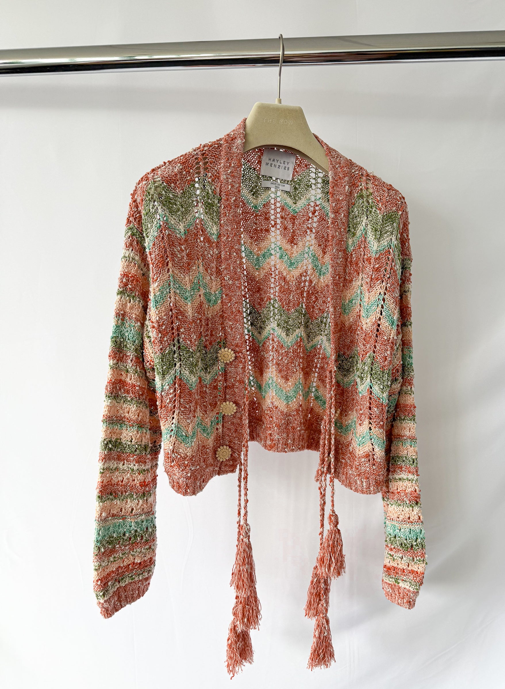 Hayley Menzies Pink Zigzag Andes Boucle Cardigan