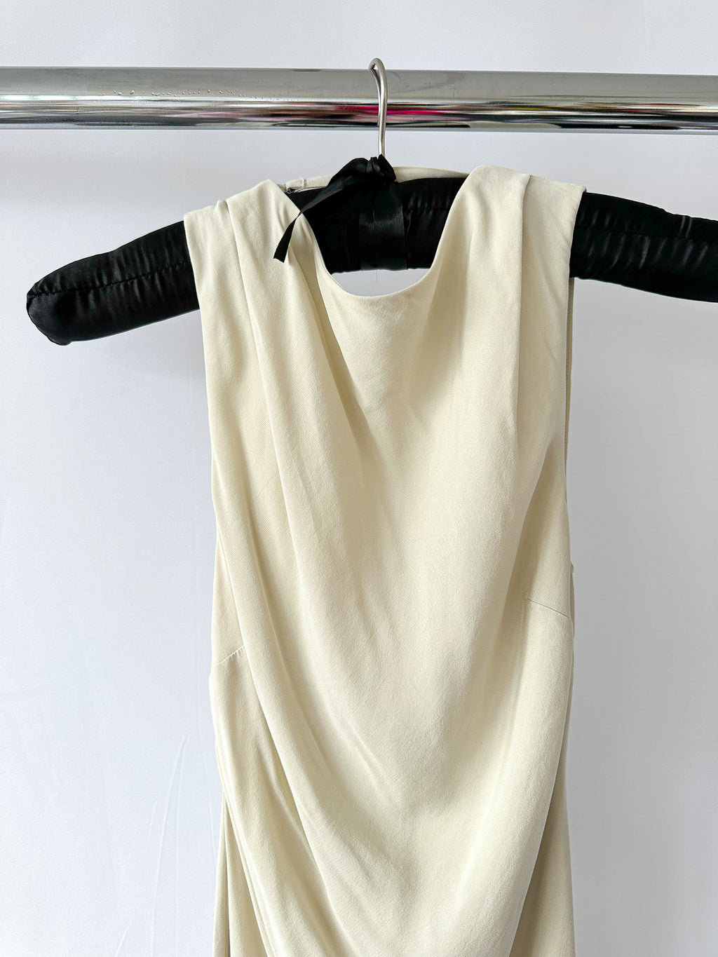 St Agni Dove Ivory Draped Cowl Dress