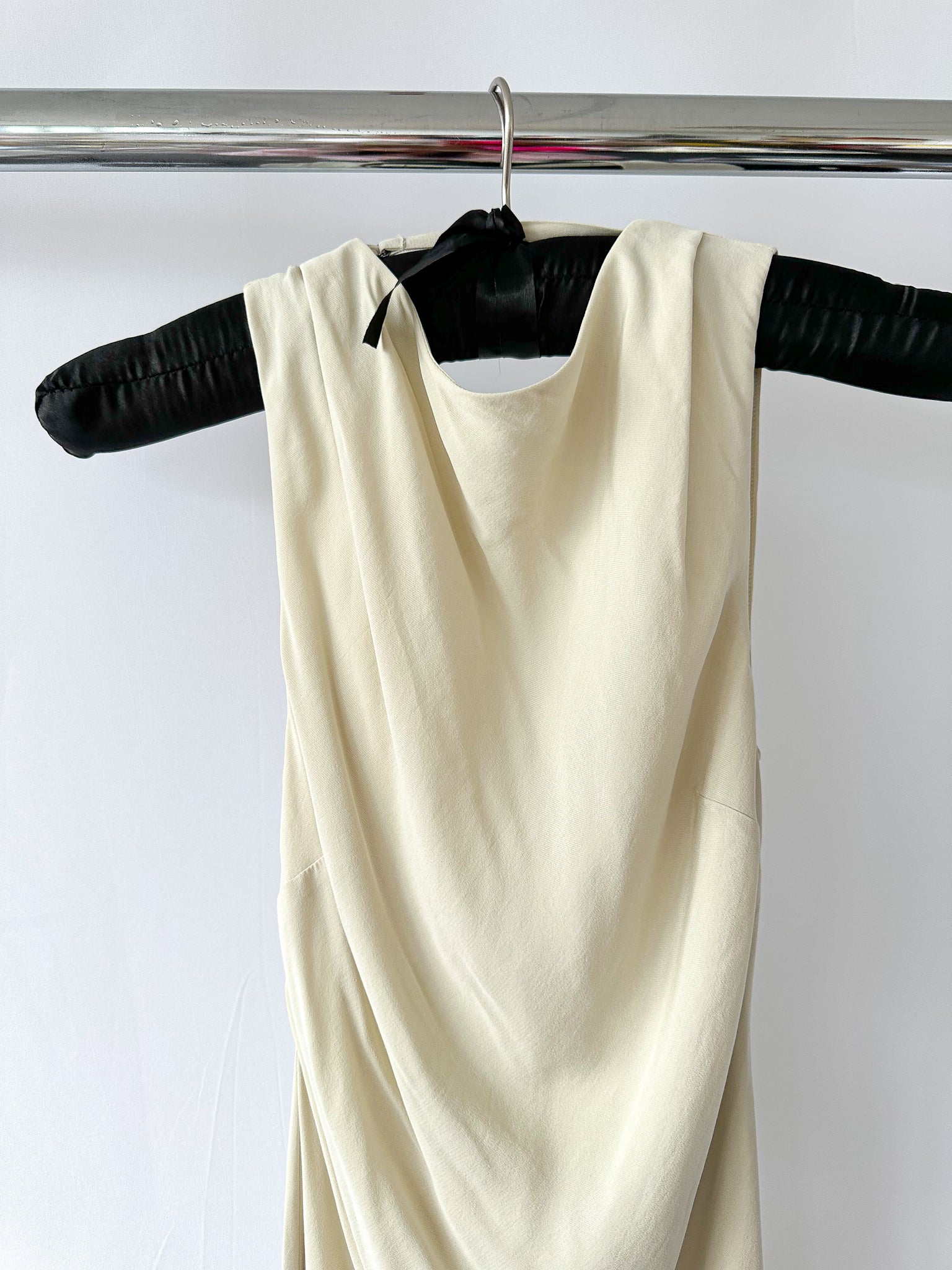 St Agni Dove Ivory Draped Cowl Dress