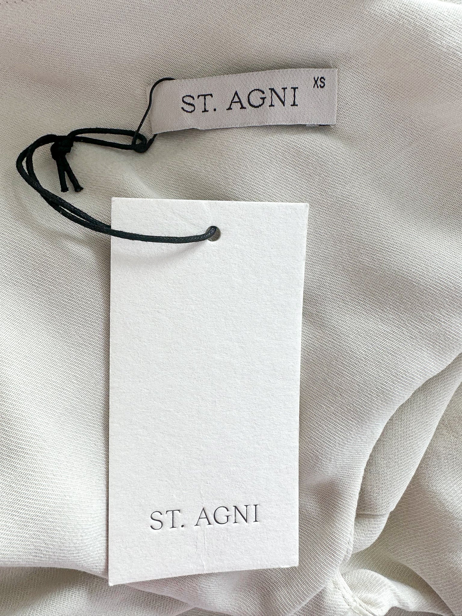 St Agni Dove Ivory Draped Cowl Dress
