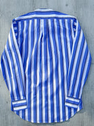 Drake's Blue White Purple Striped Formal Shirt - House Of Huntington