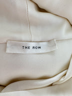The Row Ivory Santia Cowl Neck Silk Twill Long Sleeve Dress