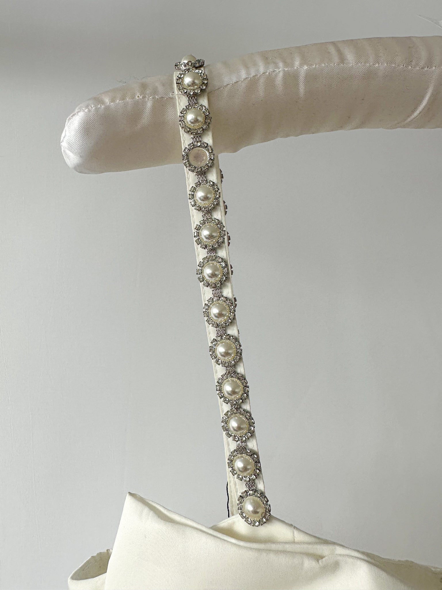 Self-Portrait White Bow Front Embellished Strap Taffeta Mini Dress