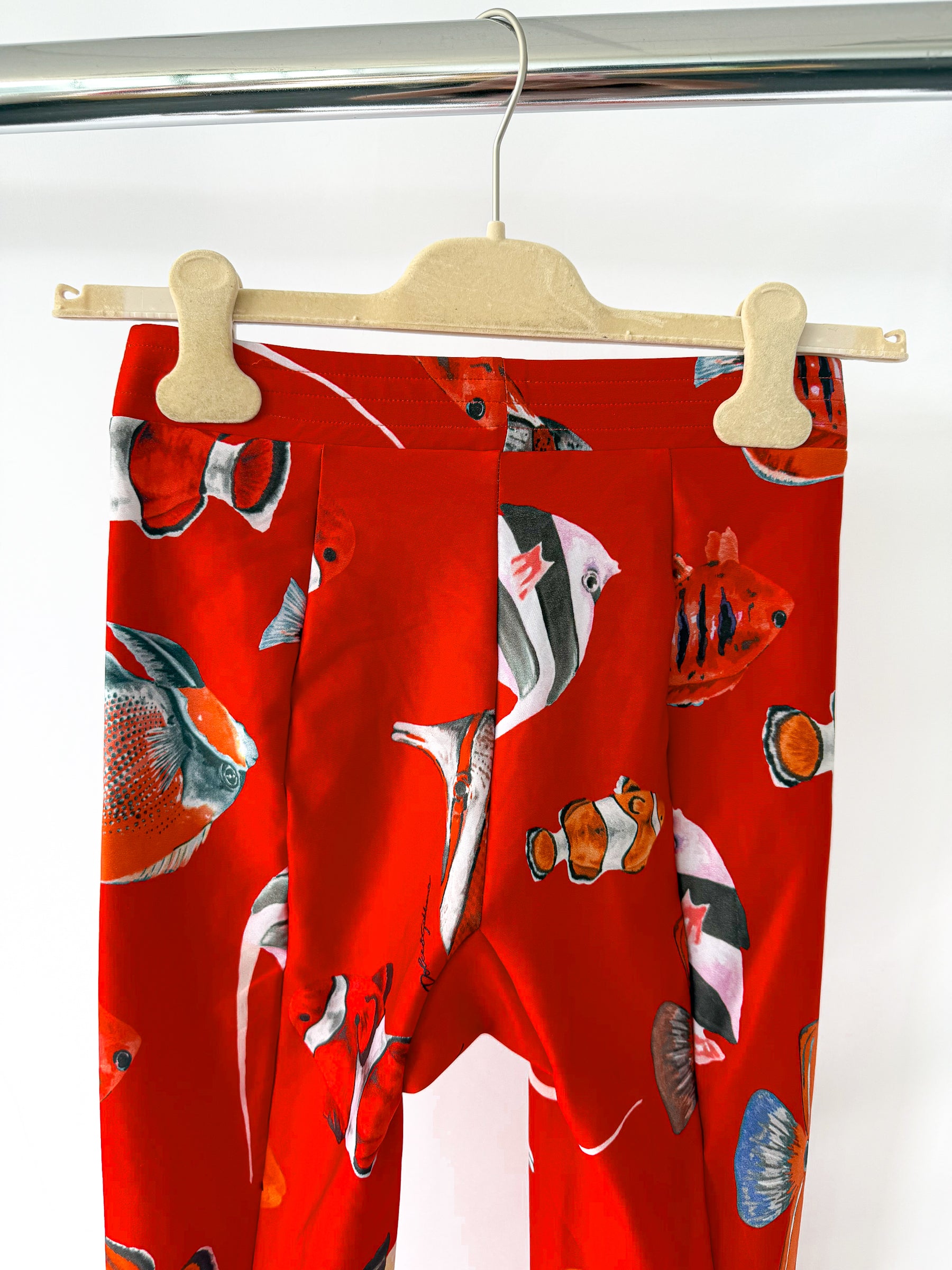 Dolce & Gabbana Fish Print Footed Leggings