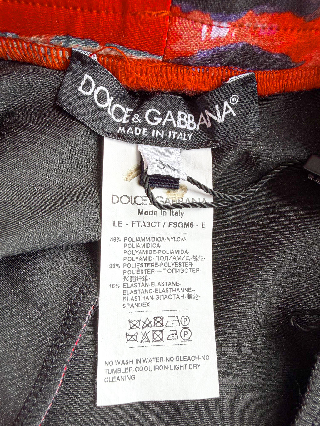 Dolce & Gabbana Fish Print Footed Leggings