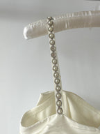 Self-Portrait White Bow Front Embellished Strap Taffeta Mini Dress