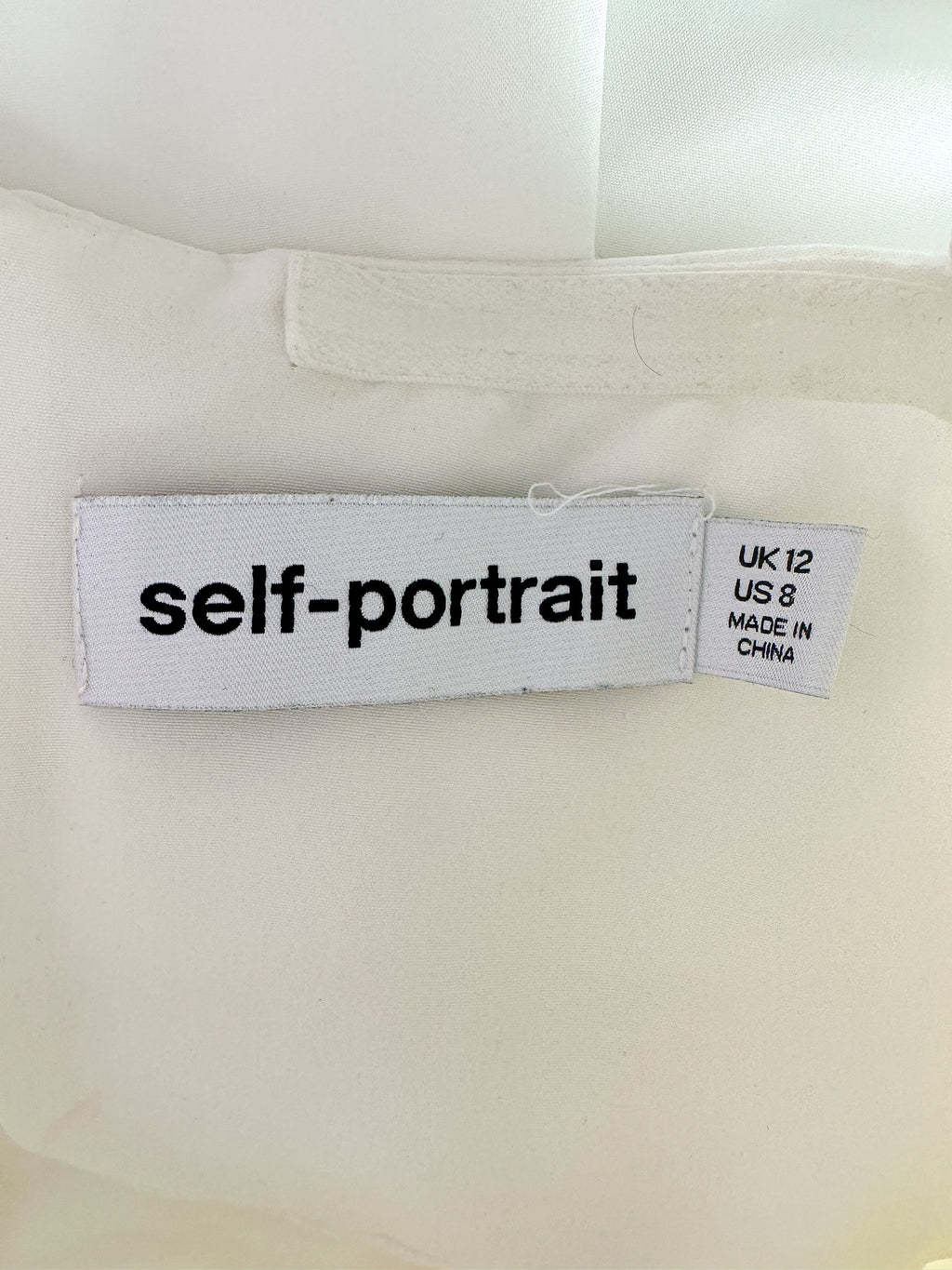 Self-Portrait White Bow Front Embellished Strap Taffeta Mini Dress