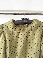 Batsheva Olivgrünes Prairie-Minikleid mit Tupfenmuster