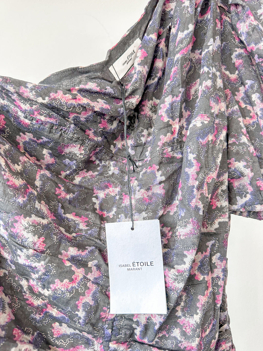 Robe noire à imprimé floral et épaules dénudées Lecia d'Isabel Marant Étoile
