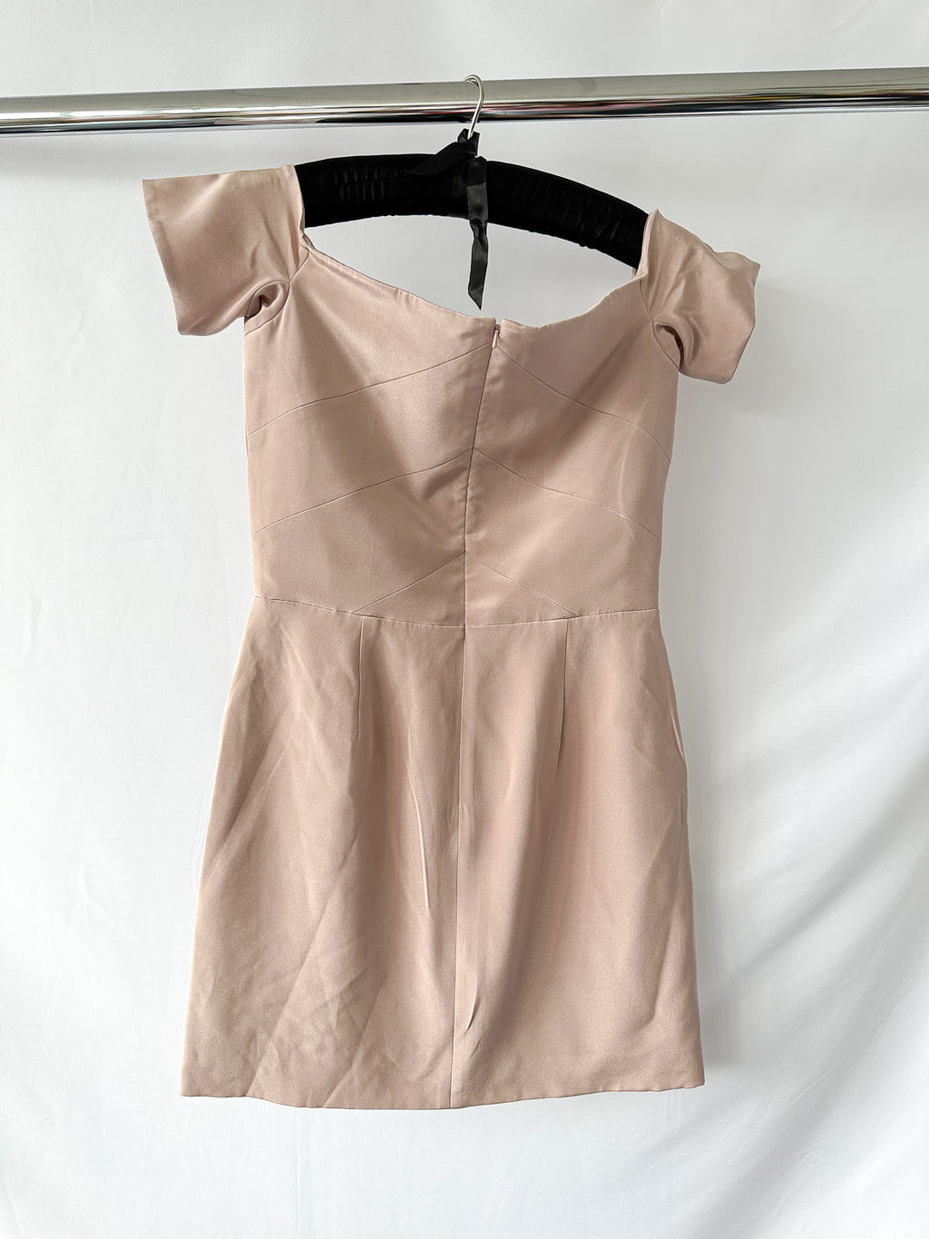 Raey Pink Off The Shoulder Mini Dress