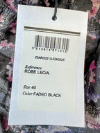 Robe noire à imprimé floral et épaules dénudées Lecia d'Isabel Marant Étoile