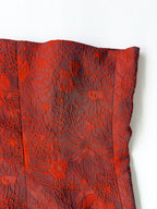 Reformation Giorgia Trägerloses Oberteil aus rotem Blumen-Jacquard