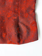Reformation Giorgia Trägerloses Oberteil aus rotem Blumen-Jacquard