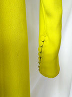 Self-Portrait Lime Green Ruched Crêpe Midi Dress