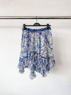Isabel Marant Viviane Blue Boho Printed Asymmetric Skirt