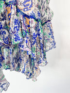 Isabel Marant Viviane Blue Boho Printed Asymmetric Skirt