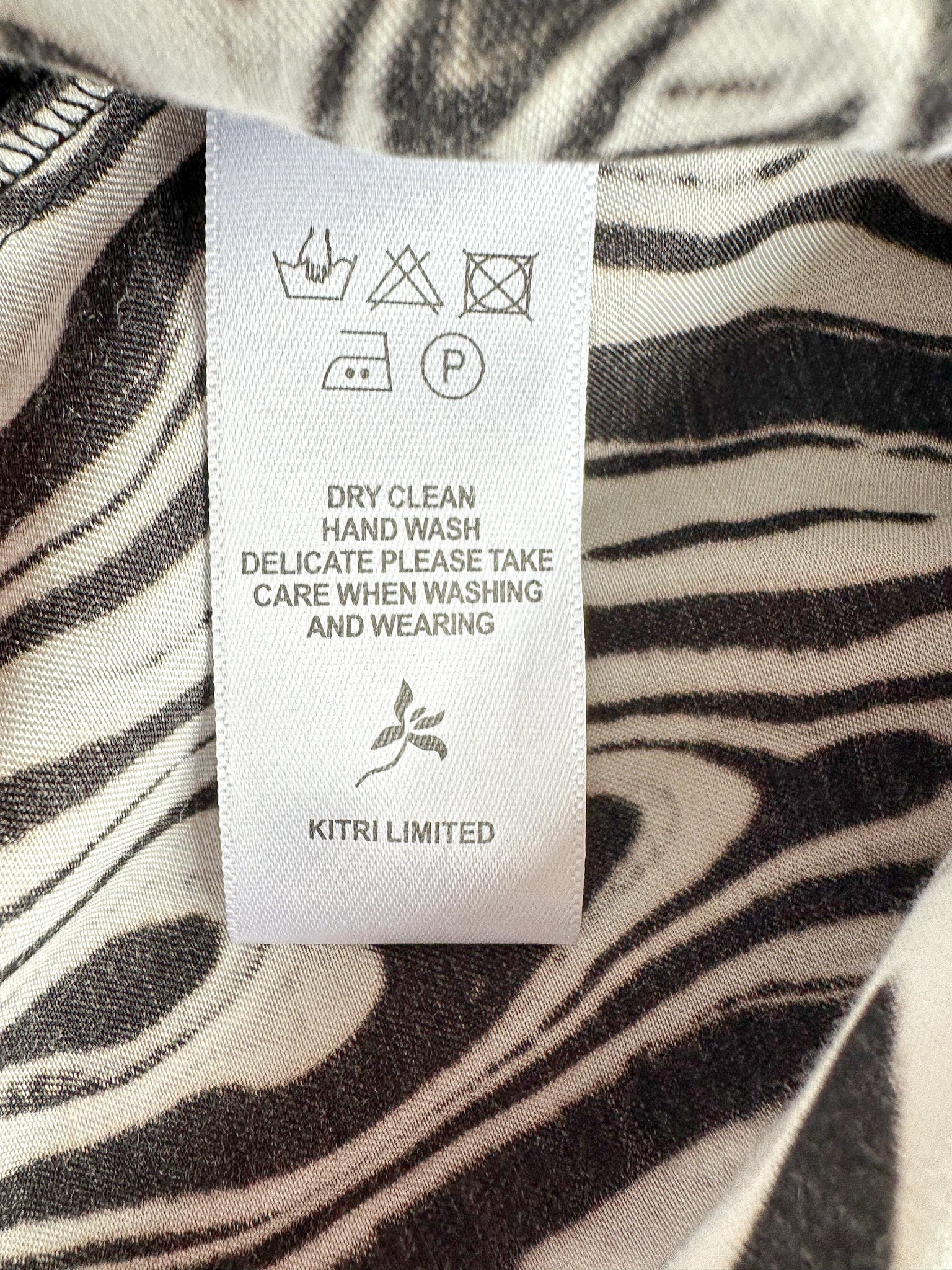 Kitri Abstract Marble Black White Print Blouse Shirt