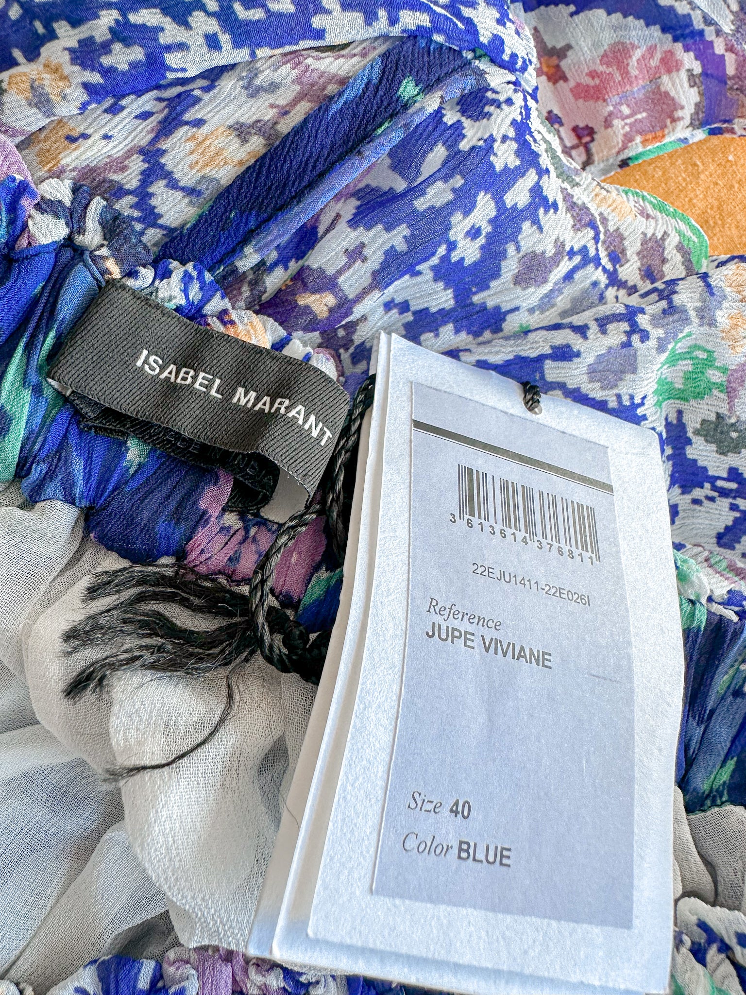 Isabel Marant Viviane Blue Boho Printed Asymmetric Skirt