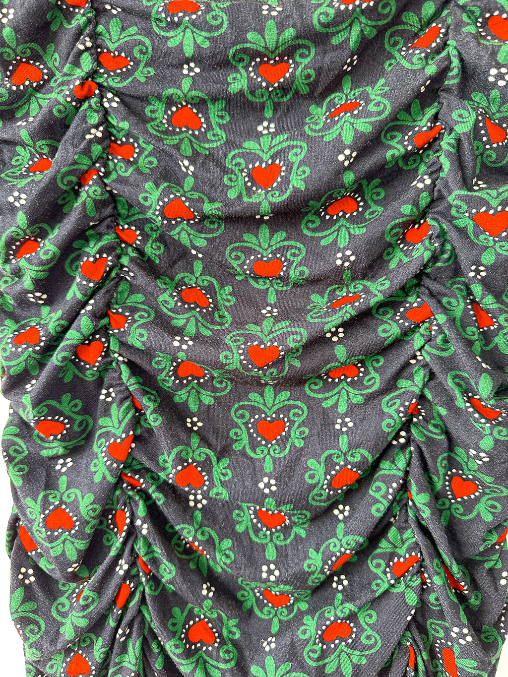 KITRI Deirdre Wavy Heart Print Long Sleeve Dress