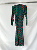 KITRI Deirdre Wavy Heart Print Long Sleeve Dress