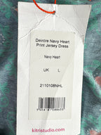 KITRI Deirdre Wavy Heart Print Long Sleeve Dress