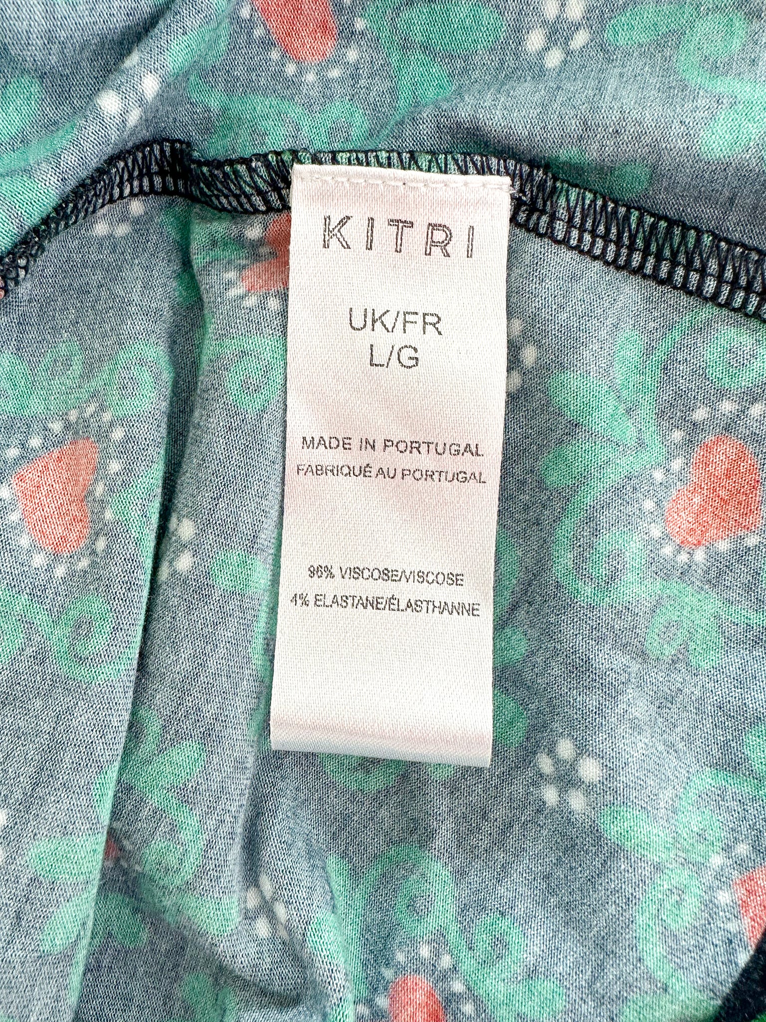 KITRI Deirdre Wavy Heart Print Long Sleeve Dress