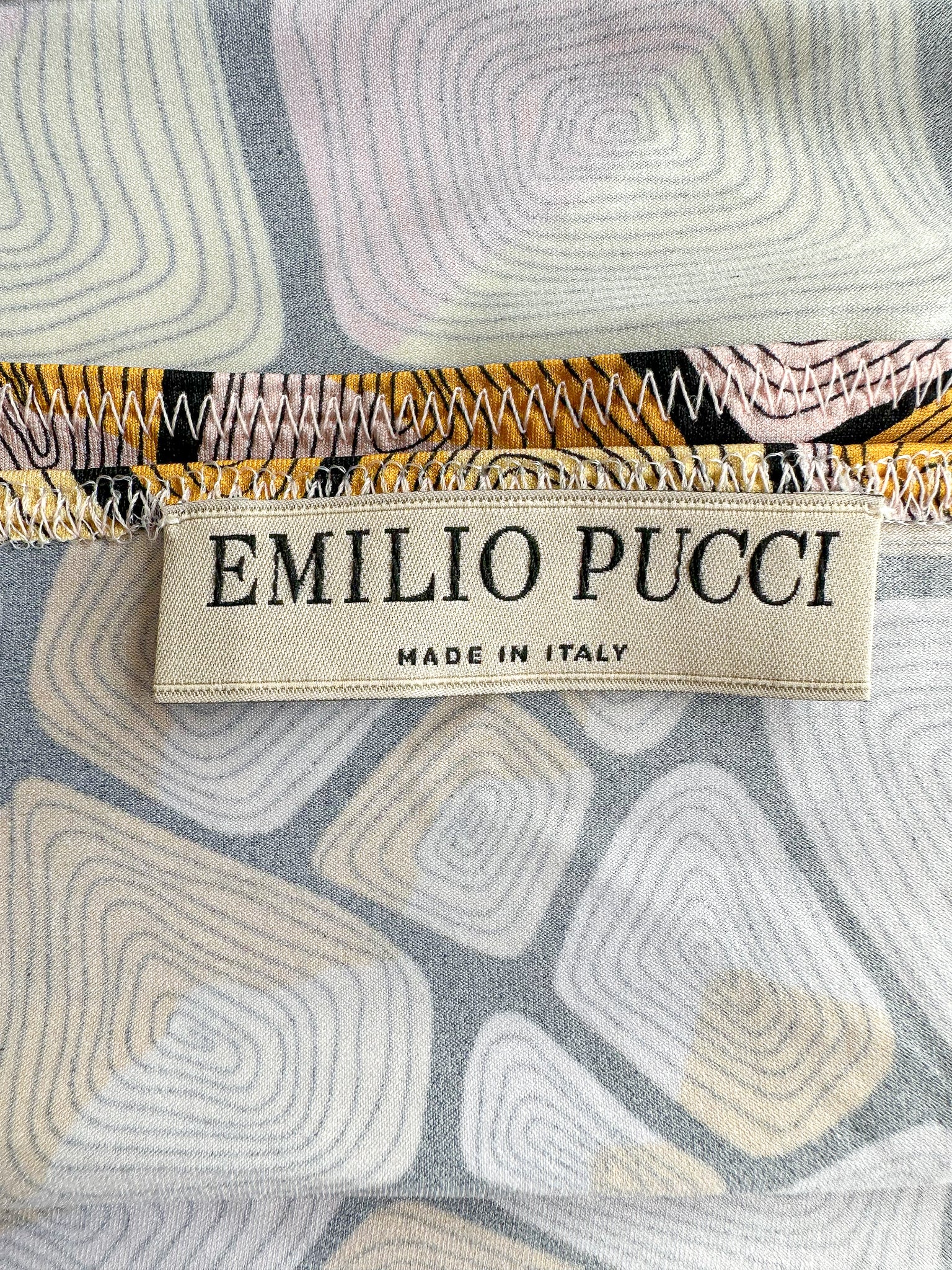 Emilio Pucci Geometric Print Bandeau Strapless Crop Top