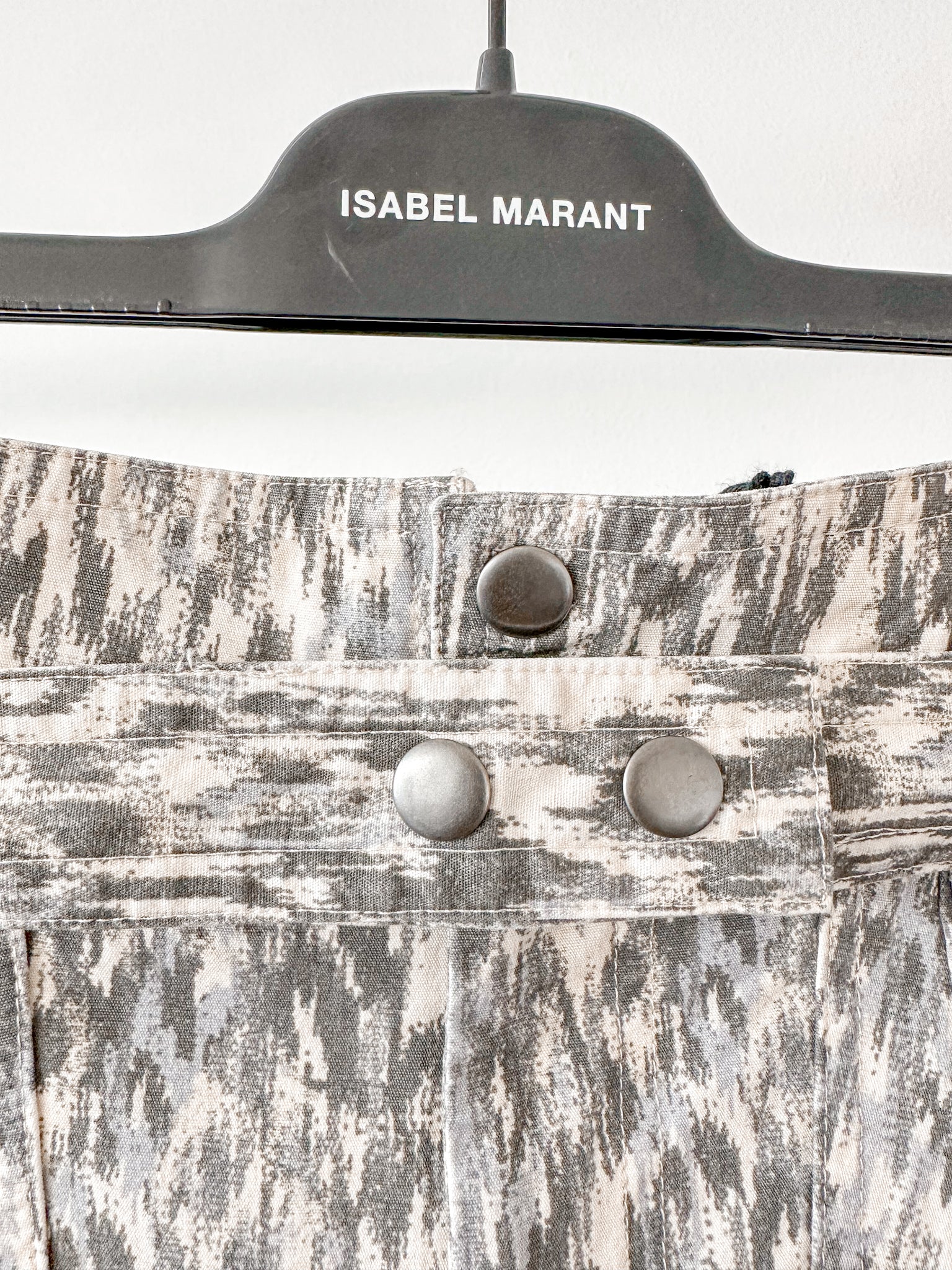 Isabel Marant Etoile Kaloscoe Printed High Waist Belted Cargo Shorts