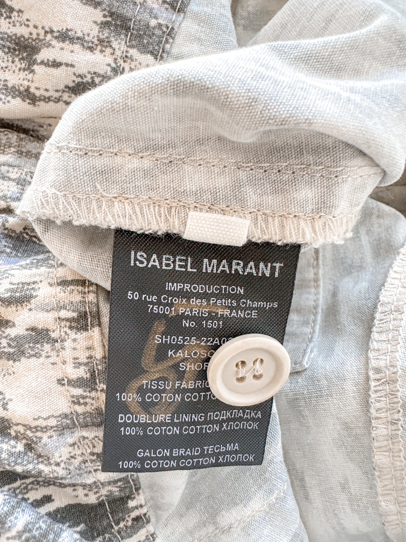 Isabel Marant Etoile Kaloscoe Printed High Waist Belted Cargo Shorts