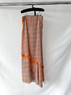 Preen Line Nevah Checked Patchwork Print Orange Skirt