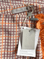 Preen Line Nevah Checked Patchwork Print Orange Skirt