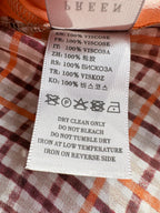 Preen Line Nevah Checked Patchwork Print Orange Skirt