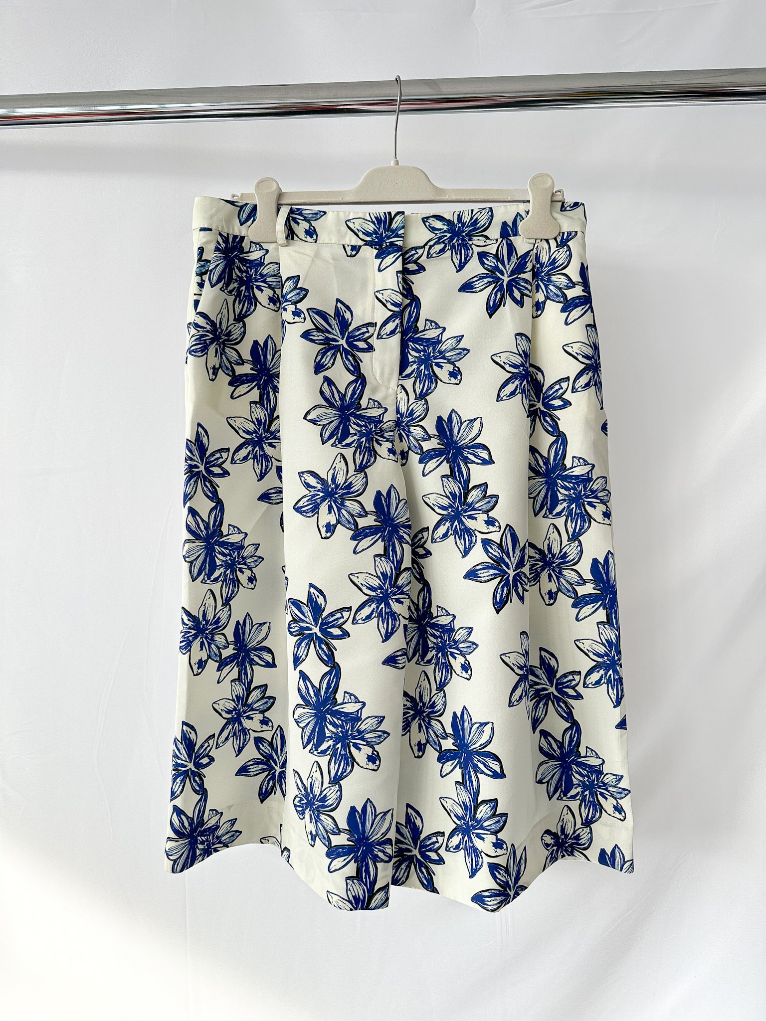 Nina Ricci Blue Floral Print Long Culottes Shorts