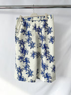 Nina Ricci Blue Floral Print Long Culottes Shorts