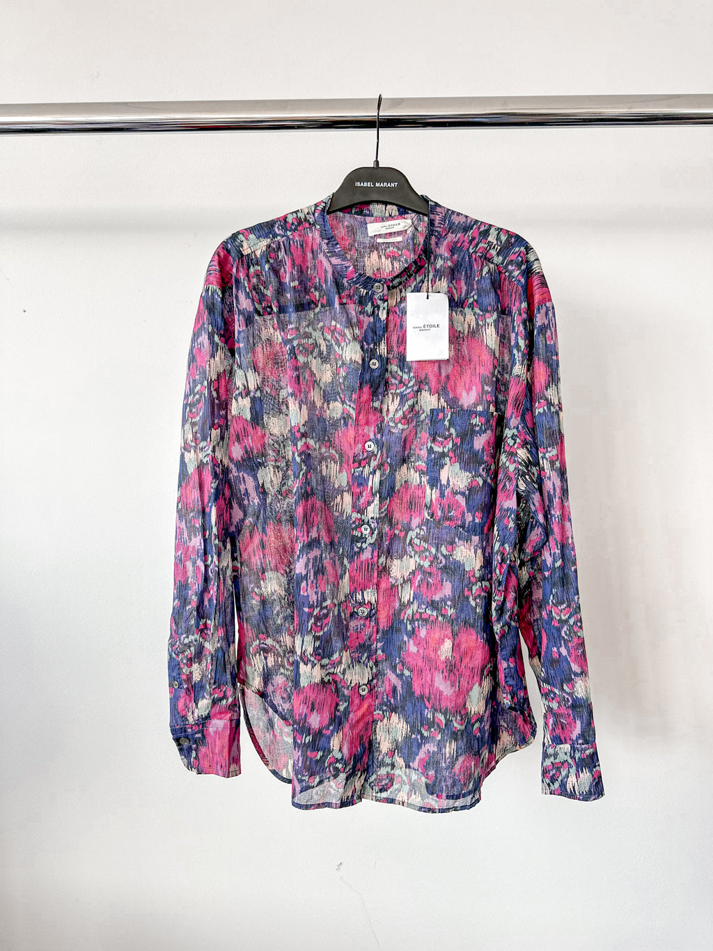 Isabel Marant Etoile Floral Pink Purple Chemise Mexika Shirt